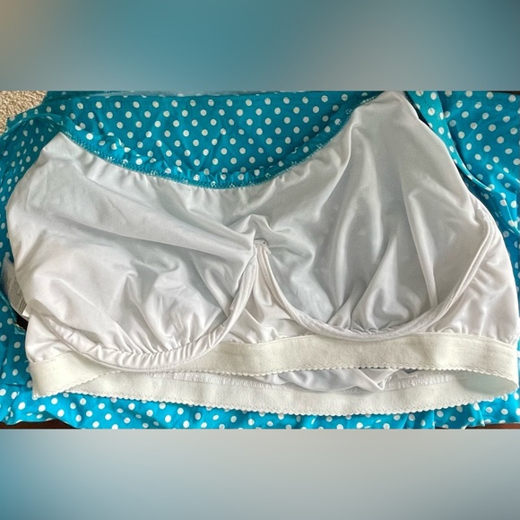 Tankini Bathing Suit Top COCO REEF Blue & White Polka Dots Bra Size 34DD VGC! - Picture 5 of 5